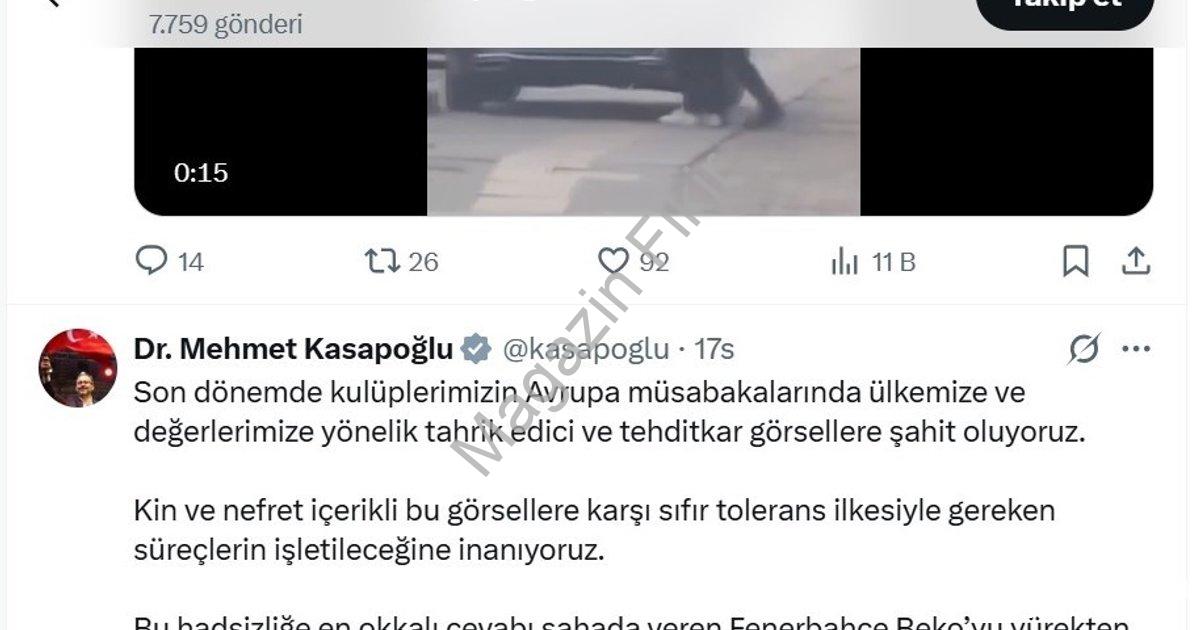 "Kasapoğlu'ndan Sırp Taraftarların Irkçı Pankartına Ateş Püskürdü" başlıklı haber için fotorealistik