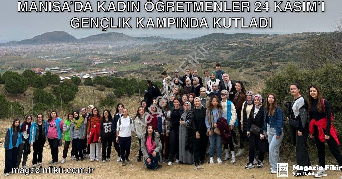 "Manisa’da Kadın Öğretmenler 24 Kasım’ı Gençlik Kampında Kutladı" başlıklı haber için fotorealistik,