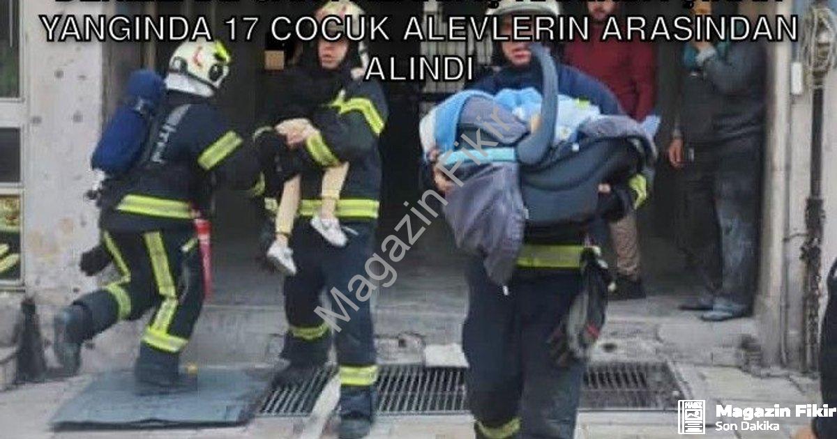 "Denizli’de Can Pazarı: İş Hanında Çıkan Yangında 17 Çocuk Alevlerin Arasından Alındı" başlıklı habe