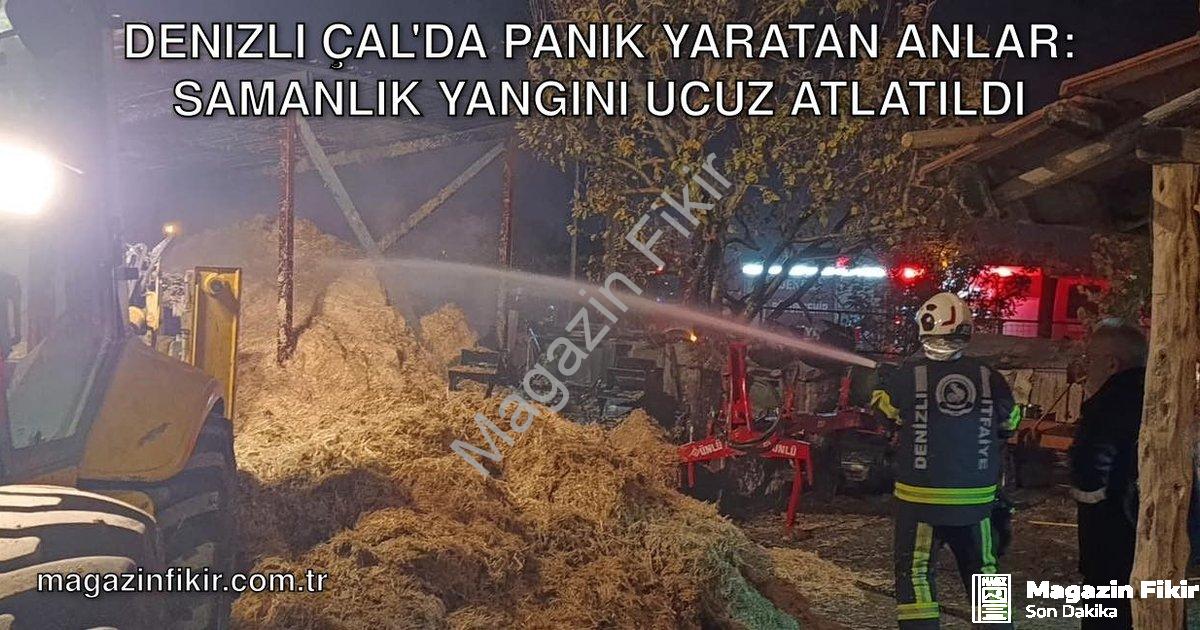 "Denizli Çal'da Panik Yaratan Anlar: Samanlık Yangını Ucuz Atlatıldı" başlıklı haber için fotorealis