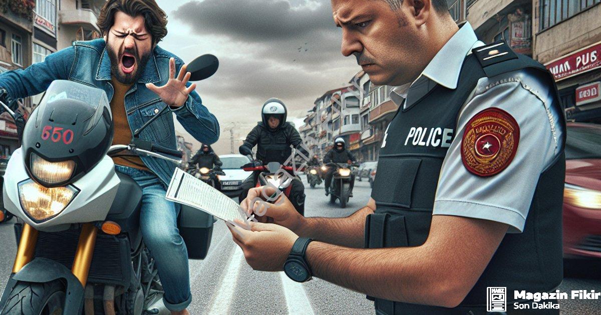 "Manisa'da Motosikletlilere Sıkı Denetim: Milyonluk Ceza Kesildi" başlıklı haber için fotorealistik,