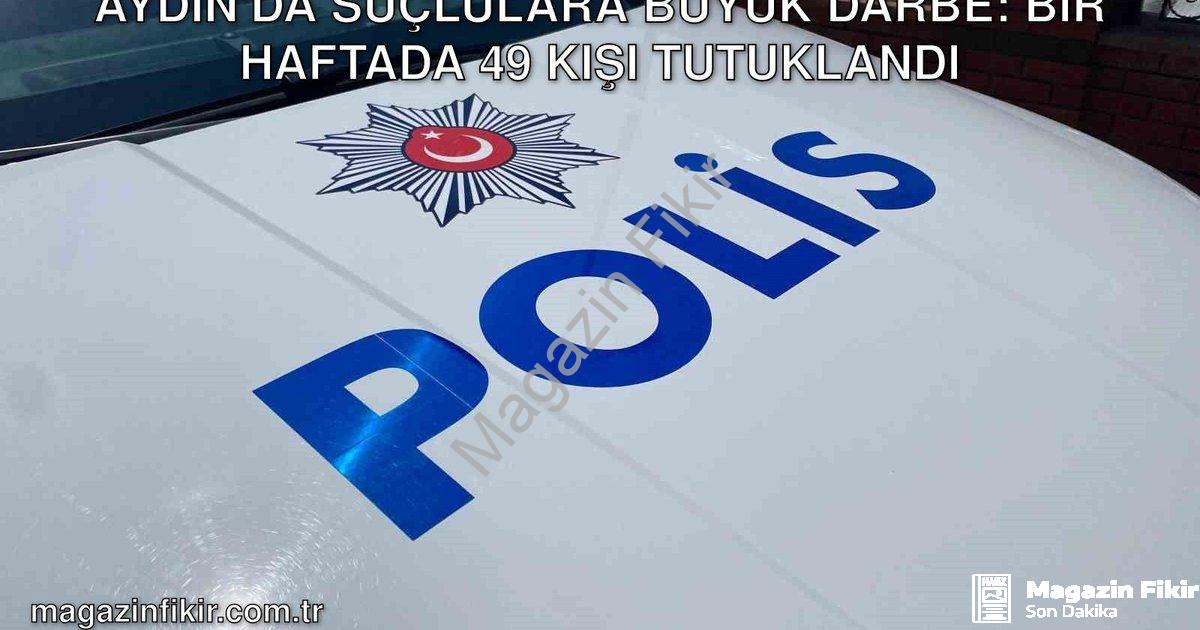 "Aydın'da Suçlulara Büyük Darbe: Bir Haftada 49 Kişi Tutuklandı" başlıklı haber için fotorealistik,