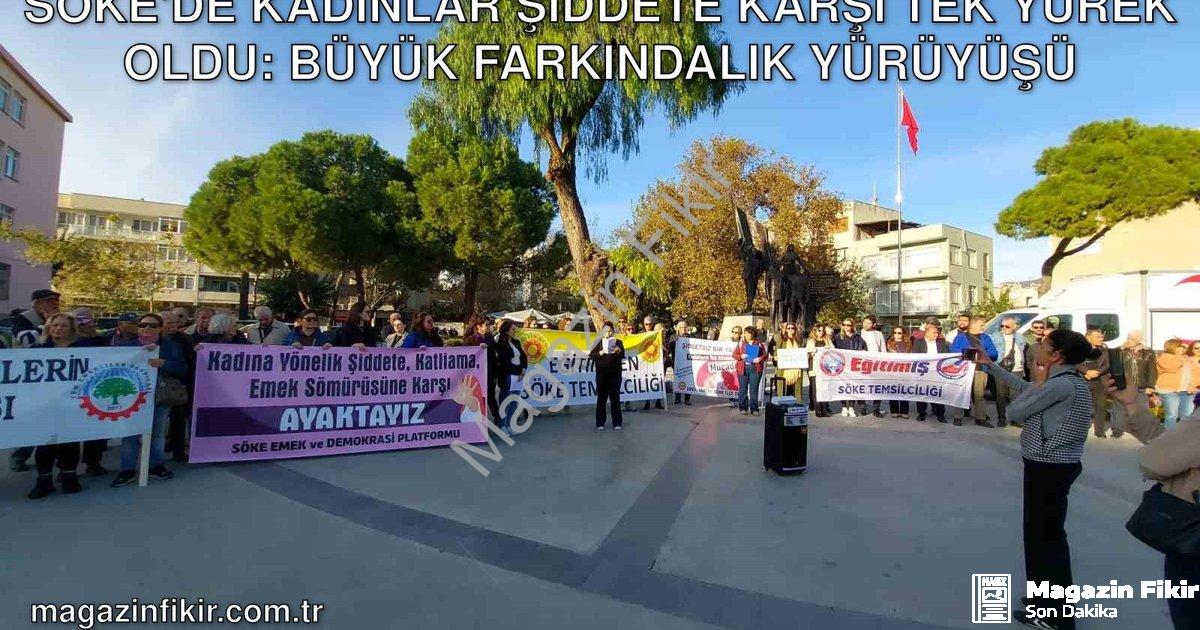 "Söke'de Kadınlar Şiddete Karşı Tek Yürek Oldu: Büyük Farkındalık Yürüyüşü" başlıklı haber için foto