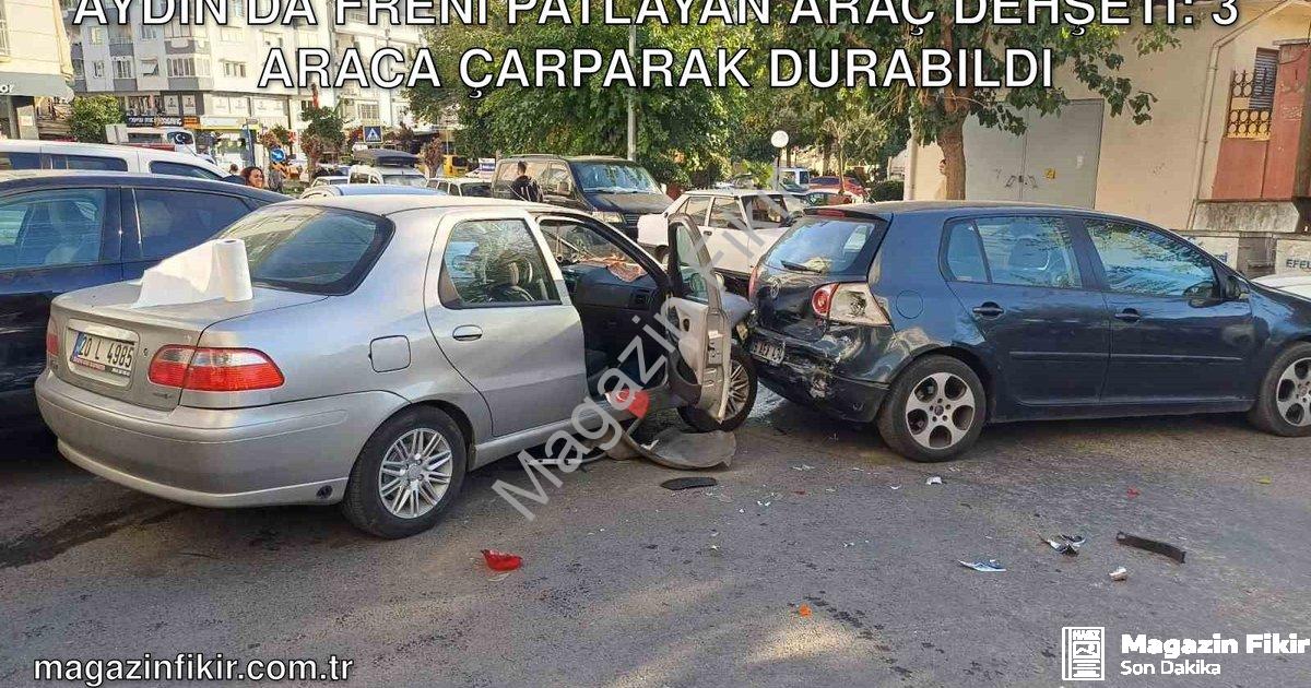 "Aydın’da Freni Patlayan Araç Dehşeti: 3 Araca Çarparak Durabildi" başlıklı haber için fotorealistik