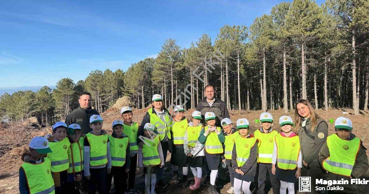 "Çine'de Minik Öğrenciler Doğayla Buluştu: Orman Eğitimi ve Fidan Dikimi" başlıklı haber için fotore