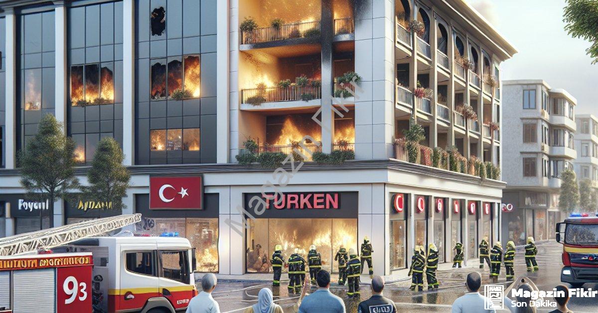 "Aydın’da İş Yeri Yangını: Vatandaşların Dikkati Faciayı Önledi" başlıklı haber için fotorealistik,